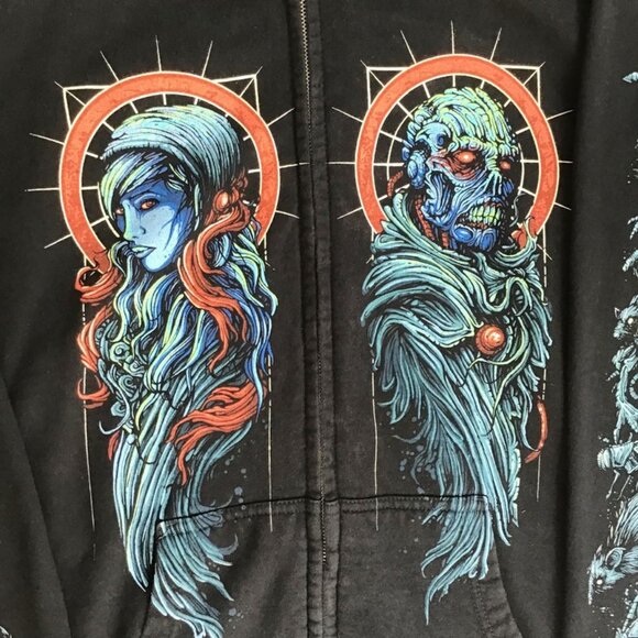 The Black Dahlia Murder Phibes Zip Up Hoodie Jacket 3XL Out Of Print Metal Band - Picture 4 of 15